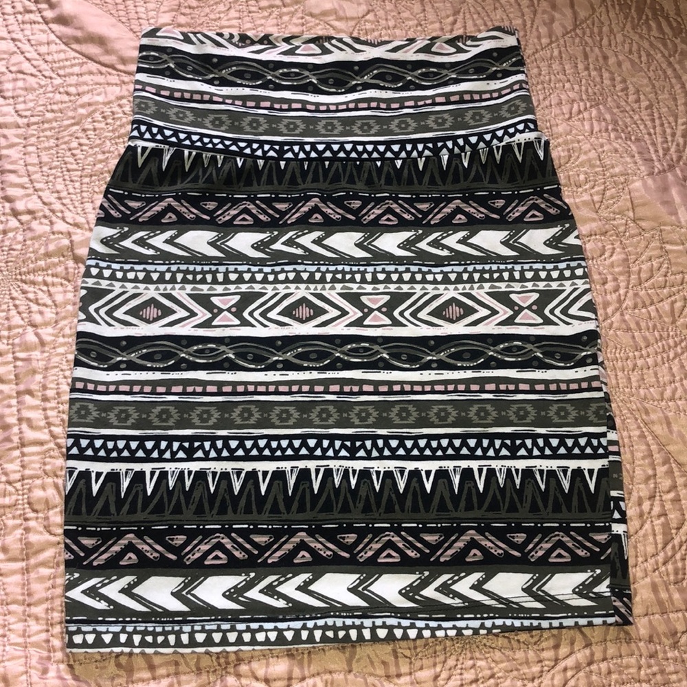 Charlotte Russe tribal print bodycon mini skirt